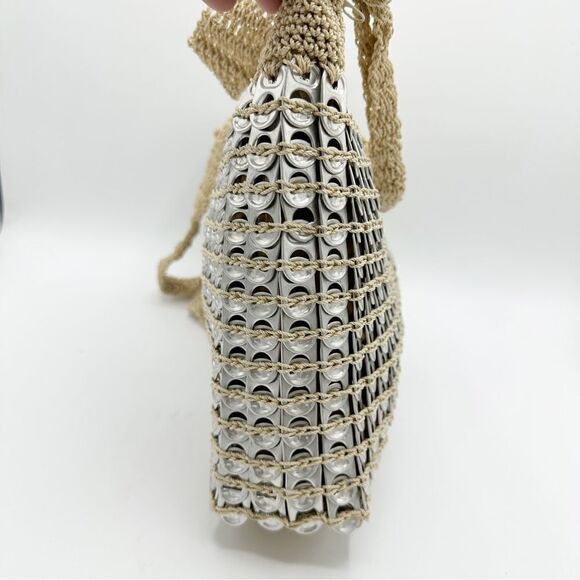 Hand Made Natural Color Aluminum Soda Tab Purse Lined - Picture 9 of 11